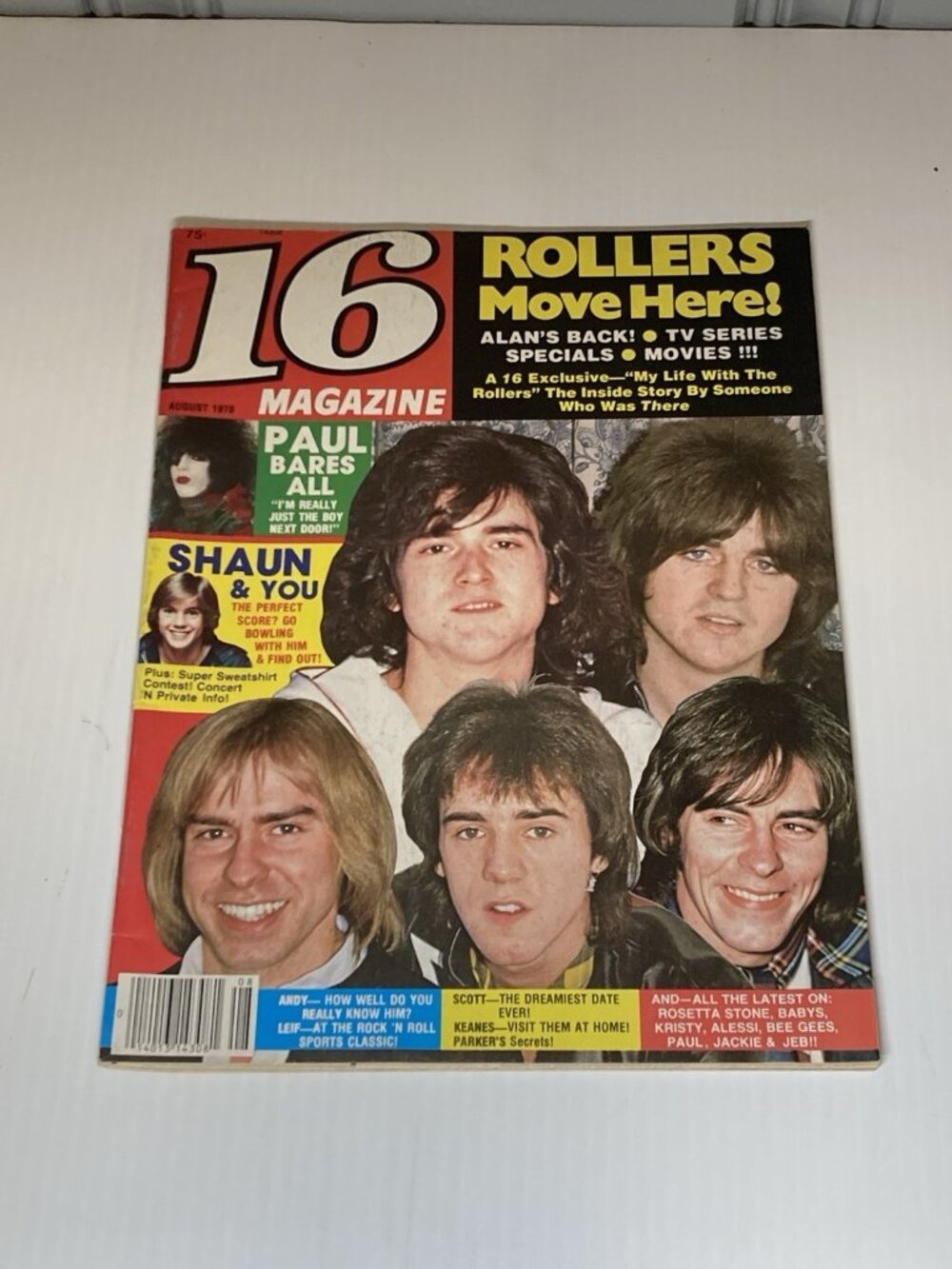 Vintage 16 Magazine August 1978 KISS, Paul Stanley, Shaun Cassidy, Andy Gibb